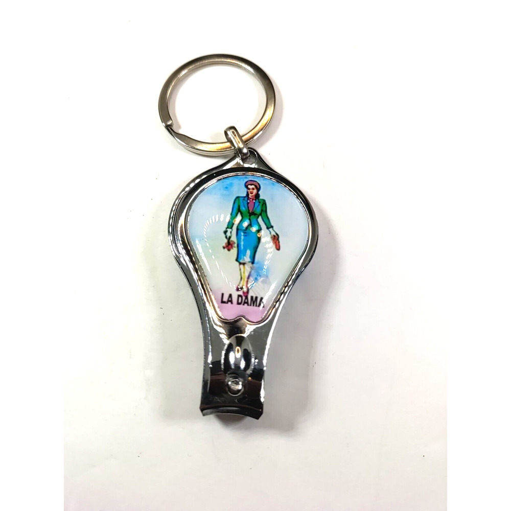 La Dama Finger Nail Clippers File Keychain Bottle Opener - Picture 8 of 9